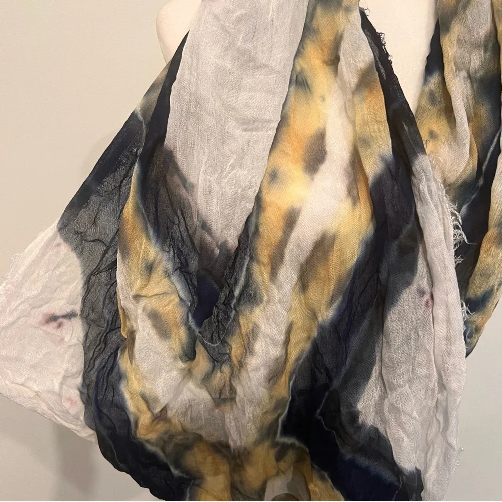 Brightly Twisted Infinity Scarf Blue & Yellow - Picture 2 of 3